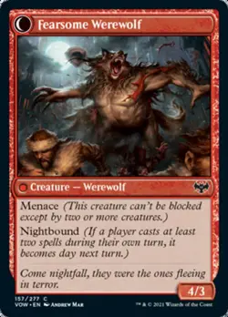 Fearful Villager / Fearsome Werewolf FOIL Innistrad: Crimson Vow NM ABUGames - Image 2