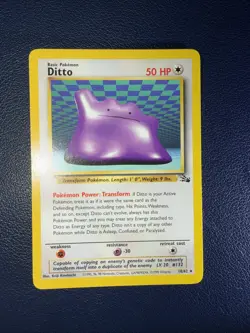 Pokemon TCG Ditto Fossil 18/62 Regular Non-Holo Rare Card LP - Image 1