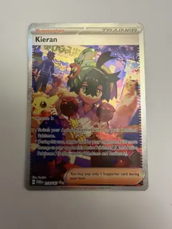 Pokemon Kieran TCG Scarlet & Violet Twilight Masquerade Trainer Card 218/167 - Image 1