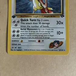 Koga’s Pidgeotto 27/132 1st Edition Gym Challenge Rare Pokemon Card WOTC - NM - Image 4