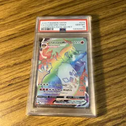 2020 POKEMON SWORD & SHIELD CHAMPION'S PATH #074 FULL ART/CHARIZARD VMAX PSA 10 - Image 1