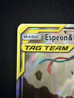 Espeon & Deoxys GX TAG TEAM SM240 Black Star Promo Full Art Holo NM Pokemon - Image 3