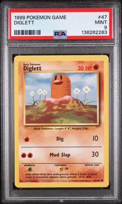 PSA 9 DIGLETT 47 BASE SET UNLIMITED POKEMON MJ - Image 1