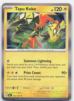 Tapu Koko #065/191 Pokemon Card TCG NM - Image 1