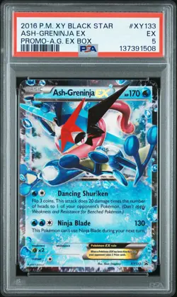 2016 POKEMON XY BLACK STAR PROMO ASH-GRENINJA EX BOX ASH-GRENINJA EX PSA 5 - Image 1