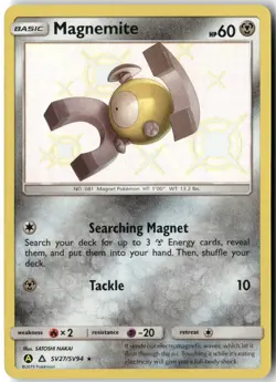 Magnemite, Pokemon Hidden Fates: Shiny Vault Shiny Holo Rare, SV27/SV94 NM - Image 1