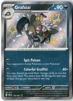 Grafaiai, Pokemon SV: Paldean Fates Shiny Rare, 190/091 NM - Image 1