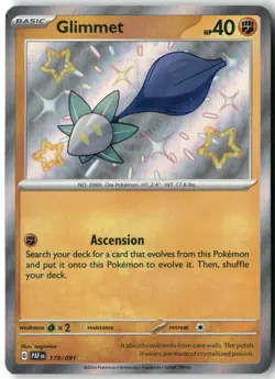 Glimmet, Pokemon SV: Paldean Fates Shiny Rare, 179/091 NM - Image 1