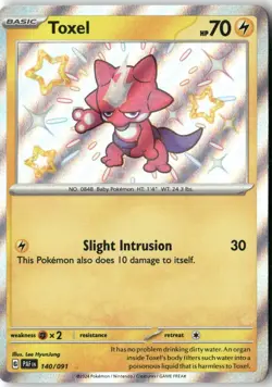 Toxel, Pokemon SV: Paldean Fates Shiny Rare, 140/091 NM - Image 1