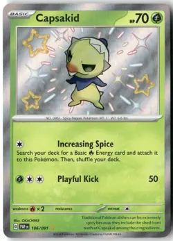 Capsakid, Pokemon SV: Paldean Fates Shiny Rare, 106/091 NM - Image 1