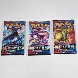 (Lot of 3) Pokemon Sword and Shield Battle Styles Booster Pack Sealed - Image 1