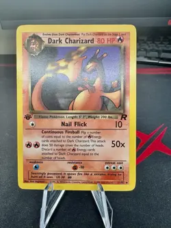 Pokemon Dark Charizard Team Rocket 1st Edition Rare 80 HP 21/82 English - Image 3