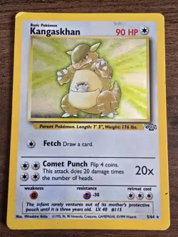 Pokemon TCG Kangaskhan Jungle 5/64 Holo Unlimited Holo Rare Moderately Played - Image 1