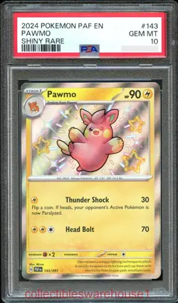 Pokemon Paldean Fates Pawmo 143 PSA 10 - Image 1