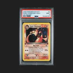 Pokemon TCG 2000 Team Rocket Dark Charizard Holo 1st Ed PSA 9 #4/82 - Image 2