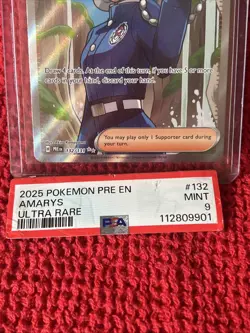 Amarys - 132/131 - Ultra Rare Prismatic Evolutions Pokemon TCG NM *CRACKED PSA 9 - Image 2