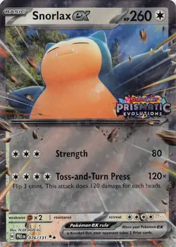 SNORLAX EX 076/131 HOLO DOUBLE RARE SV: PRISMATIC EVOLUTIONS POKEMON NM - Image 1