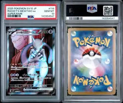 2025 Pokemon Sv10 Team Rocket's Mewtwo ex 114/098 Super Rare PSA 10 - Image 3