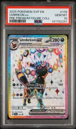 Pokemon Umbreon ex Prismatic Evolutions Premium Figure Coll. Promo #176 PSA 10 - Image 1