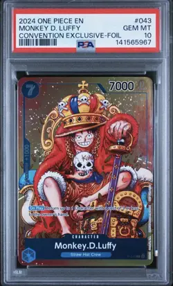 2024 ONE PIECE PROMOS CONVENTION EXCLUSIVE-FOIL #043 MONKEY D. LUFFY PSA 10 - Image 1