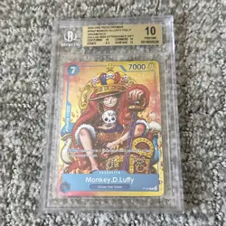 2024 ONE PIECE LUFFY #43 P-043 PROMO DALLAS Convention Card FOIL BGS 10 - Image 1
