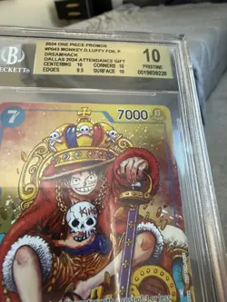 2024 ONE PIECE LUFFY #43 P-043 PROMO DALLAS Convention Card FOIL BGS 10 - Image 3