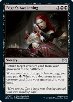 Edgar's Awakening FOIL Innistrad: Crimson Vow NM Black Uncommon CARD ABUGames - Image 1