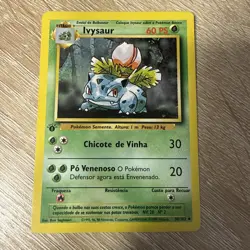 Pokemon TCG Ivysaur Base Set 1st Edition Uncommon Card 30/102 Portuguese MP - Image 1