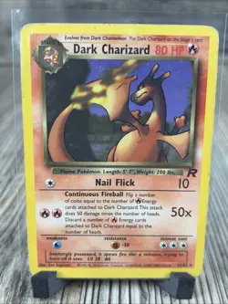 Pokemon Dark Charizard Team Rocket 21/82 Trading Card HP Damaged - Image 1