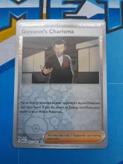 Giovanni's Charisma Reverse Holo NM 161/165 Scarlet & Violet 151 Pokemon Card - Image 1