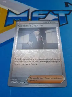 Giovanni's Charisma Reverse Holo NM 161/165 Scarlet & Violet 151 Pokemon Card - Image 2