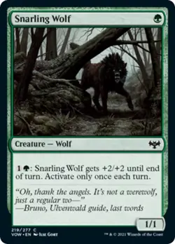Snarling Wolf FOIL Innistrad: Crimson Vow NM Green Common MAGIC CARD ABUGames - Image 1