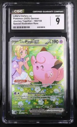 Pokemon Karte Lillys Lillies Piepi Clefairy ex 184/159 Deutsch PSA CGC 9 Mint - Image 1