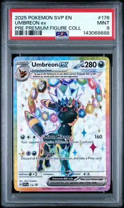 UMBREON ex 176 2025 PSA 9 Pokemon Prismatic Evolutions Black Star Promo - Image 1