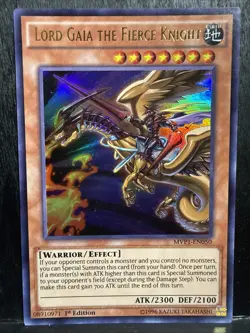 1996 Yu-Gi-Oh! 1st Edition Lord Gaia the Fierce Knight MVP1-EN050 Ultra Rare - Image 1