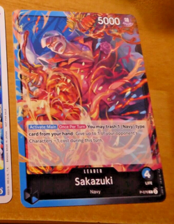 ONE PIECE ENGLISH CARD GAME CARTE PROMO LEADER SAKAZUKI P-076 EN JCC ** - Image 1