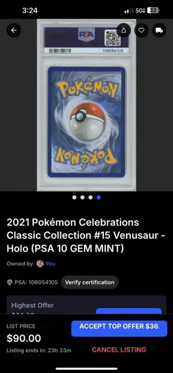 Pokemon TCG Venusaur Base Set Holo Unlimited Rare Card 15/102 - Image 2