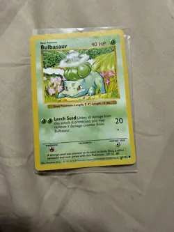 1999 Pokemon Bulbasaur Base Set 044/102, Regular Card Shadowless - Image 3