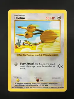 Shadowless Doduo Non-Holo WOTC Pokemon Card 48/102 Base Set LP - Image 1