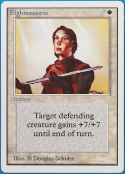 Righteousness Unlimited NM White Rare MAGIC GATHERING CARD (ID# 501722) ABUGames - Image 1