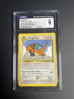 1999 POKEMON BLACK STAR PROMOS MEWTWO STRIKES BACK #5 DRAGONITE CGC 9 - Image 1