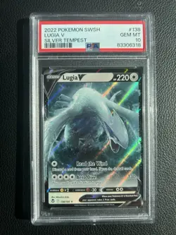 2022 Pokemon SWSH Silver Tempest Lugia v Holo Card #138/195 PSA 10 - Image 1