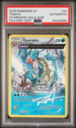 Pokemon 2015 Gyarados 21/98 XY Ancient Origins Holo Signed Tokiya PSA/DNA Auth - Image 1