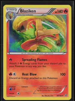 Blaziken 28/160 Holo Rare Primal Clash Pokemon Holo Lightly Played - Image 1