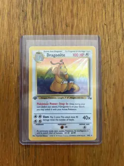 Vintage 1st Edition Holo Dragonite Pokemon Card- 1999 Fossil Set - Image 1