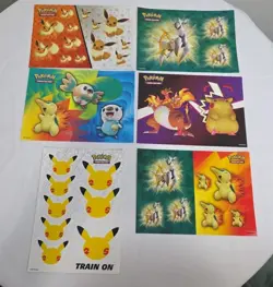 Pokemon TCG Sticker Sheets MIXED LOT OF 6 From Collector's Chests 2020 2021 2022 - Image 1