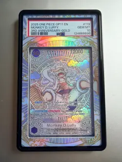 PSA 10 Monkey D Luffy SP Gold OP05-119 A Fist of Divine Speed OP PSA 10 English - Image 1