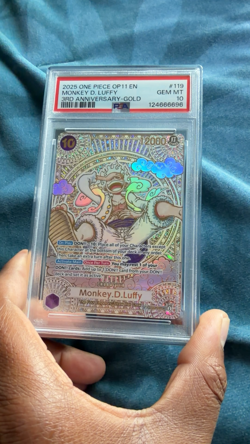 PSA 10 Monkey D Luffy SP Gold OP05-119 A Fist of Divine Speed OP PSA 10 English - Image 2