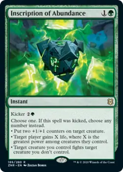 Inscription of Abundance Zendikar Rising NM Green Rare MAGIC MTG CARD ABUGames - Image 1