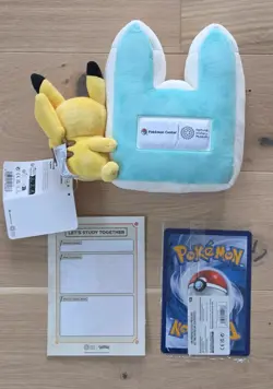 Pokemon x Natural History Museum Pikachu Plush, Jumbo Promo Card & Booklet - Image 2